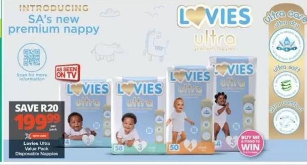 Lovies Ultra Value Pack Disposable Nappies Per pack