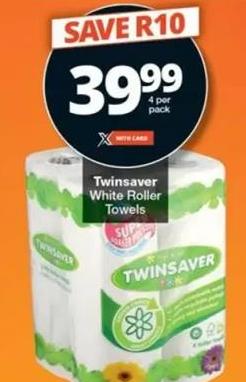 Twinsaver White Roller Towels 4 per pack