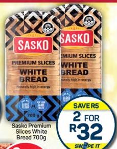 Sasko Premium Slices White Bread 700g