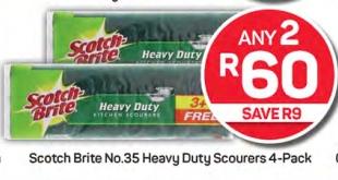 Any 2 Scotch Brite No.35 Heavy Duty Scourers 4-Pack