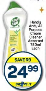 Handy Andy All Purpose Cream Cleaner Assorted 750ml Each