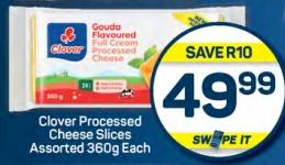 Clover Processed Cheese Slices Assorted 360g Each