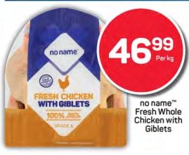 No Name Fresh Whole Chicken with Giblets 1kg