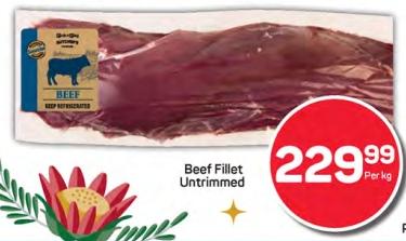 PnP Beef Fillets Untrimmed Per Kg