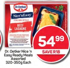 Dr. Oetker Nice 'n Easy Ready Made Meals Assorted 320-350g Each