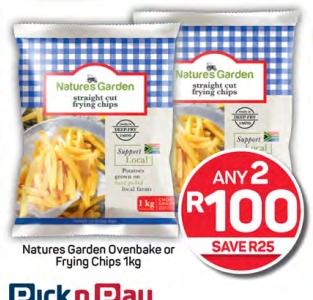 Any 2 Natures Garden Ovenbake or Frying Chips 1kg