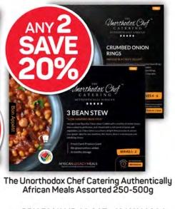 The Unorthodox Chef Catering Authentically African Meals Assorted 250 -500g