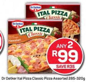 Any 2 Dr. Oetker Ital Pizza Classic Assorted 285-320g 