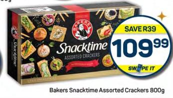 Bakers Snacktime Assorted Crackers 800g