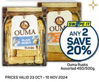 Any 2 Ouma Rusks Assorted 450/500g