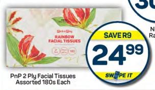 PnP 2 Ply Facial Tissues Assorted 180s Each 