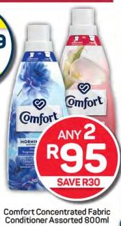 Comfort Concentrated Fabric Conditioner Assorted 800ml Any 2