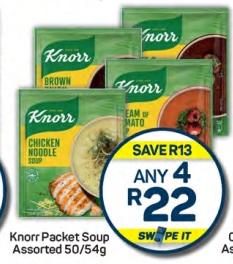 Knorr Packet Soup Assorted 50/54g Any 4