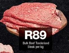 Bulk Beef Tenderised Steak per kg