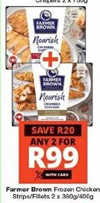 Farmer Brown Frozen Chicken Strips/Fillets 2 x 350g/400g Any 2