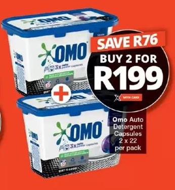 Omo Auto Detergent Capsules 2 x 22 per pack