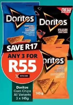 Simba Doritos Corn Chips All Variants Any 3 x 145g