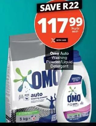 Omo Auto Washing Powder/Liquid Detergent 3kg/2L Each