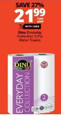 Dinu Everyday Collection 2-Ply Roller Towels 2 per pack