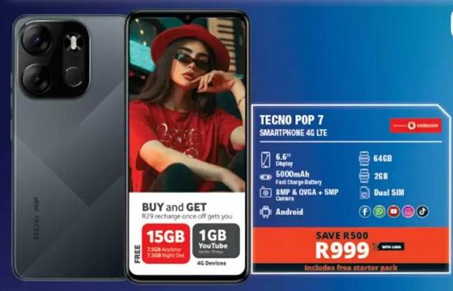 TECNO POP 7 Smartphone 4G LTE