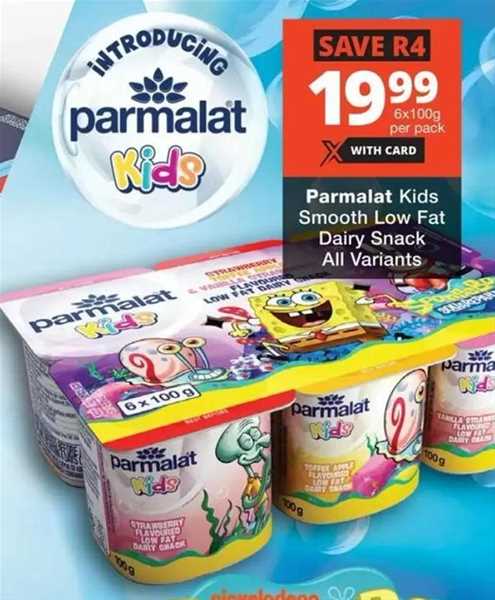 Parmalat Kids Smooth Low Fat Dairy Snack 6x100g Per Pack