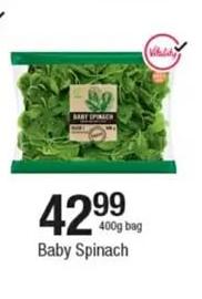 Freshmark Baby Spinach 400g bag