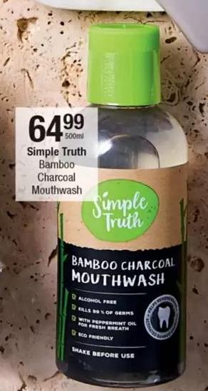 Simple Truth Bamboo Charcoal Mouthwash 500ml