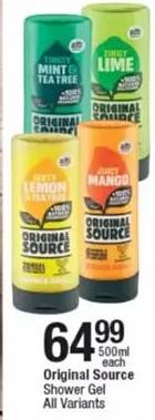 Original Source Shower Gel All Variants 500ml Each