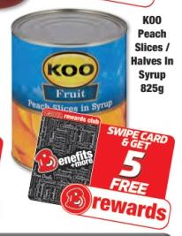 KOO Peach Slices / Halves In Syrup 825g 