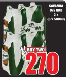 SAVANNA Dry NRB 2 x (6 x 500ml)