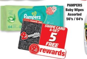 PAMPERS Baby Wipes Assorted 56's / 64's