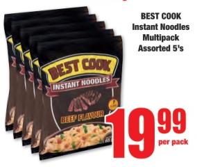 BEST COOK Instant Noodles Multipack Assorted 5's