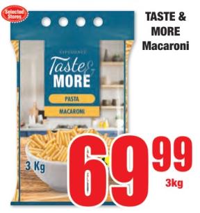 TASTE & MORE Macaroni 3kg