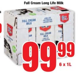 Full Cream Long Life Milk 6 x 1L