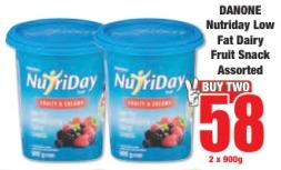 DANONE Nutriday Low Fat Dairy Fruit Snack Assorted 2 x 900g 