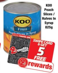 KOO Peach Slices / Halves In Syrup 825g