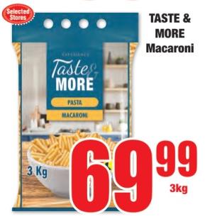 TASTE & MORE Macaroni  3kg 