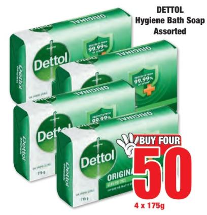 DETTOL Hygiene Bath Soap Assorted 4x175 gm 