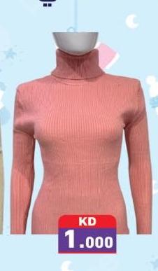 Pink ribbed turtleneck sweater