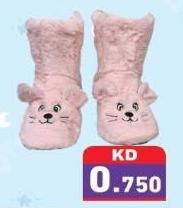 Pink fuzzy slippers with animal face design