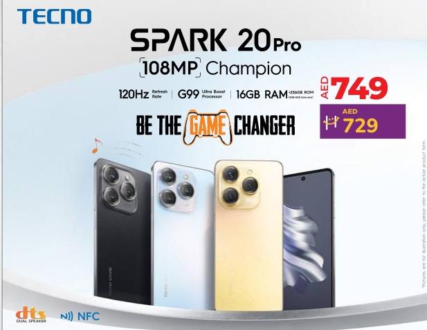 TECNO SPARK 20 برو، بطل 108 ميجابكسل، معدل تحديث 120 هرتز، معالج G99 Ultra Boost، ذاكرة عشوائية 16 جيجابايت (8 جيجابايت+8 جيجابايت ذاكرة ممتدة)، ذاكرة داخلية 256 جيجابايت