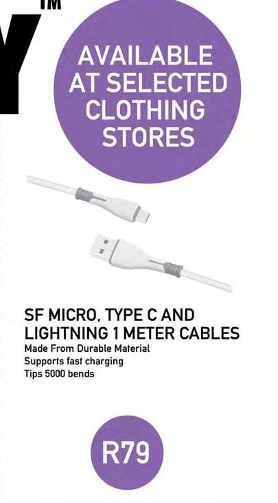 SF Micro, Type C and Lightning 1 meter cables