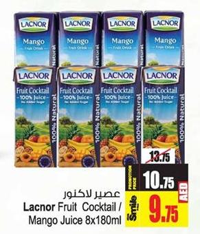 Lacnor Fruit Cocktail / Mango Juice 8x180ml