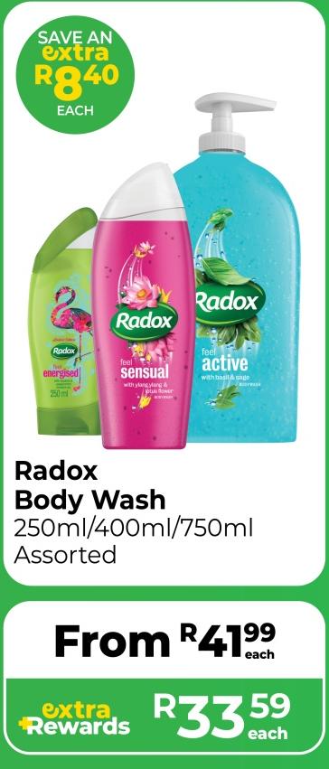 Radox Body Wash 250ml/400ml/750ml Assorted