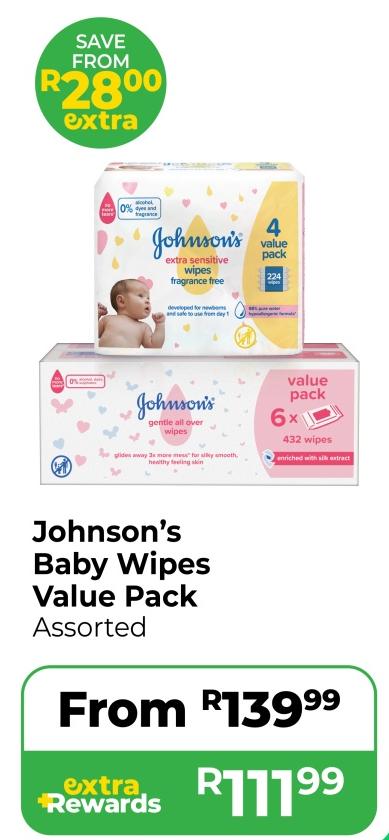 Johnson’s Baby Wipes Value Pack Assorted