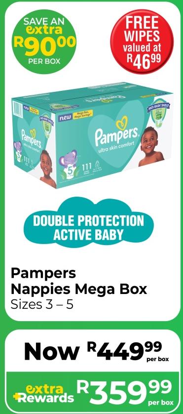 Pampers Nappies Mega Box Sizes 3 – 5