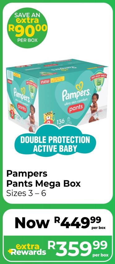 Pampers Pants Mega Box Sizes 3 – 6