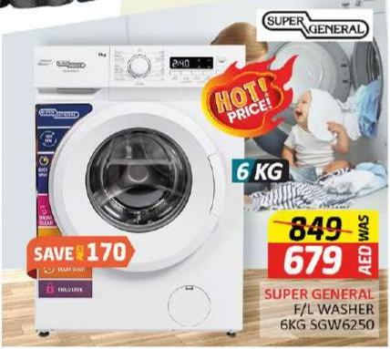 SUPER GENERAL F/L WASHER 6KG SGW6250