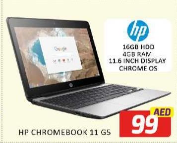 HP Chromebook 11 G5 with 16GB HDD, 4GB RAM, 11.6 inch display, Chrome OS