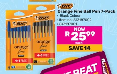 BIC Orange Fine Ball Pen 7-Pack